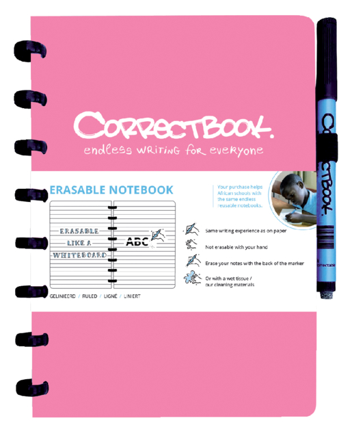 Notitieboek Correctbook A5 lijn 40blz blossom pink