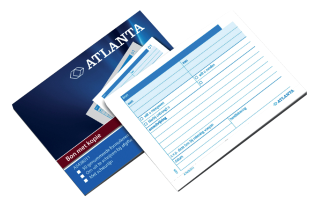 Carnet de reçus Djois Atlanta A6 papier autocopiant blanc NL