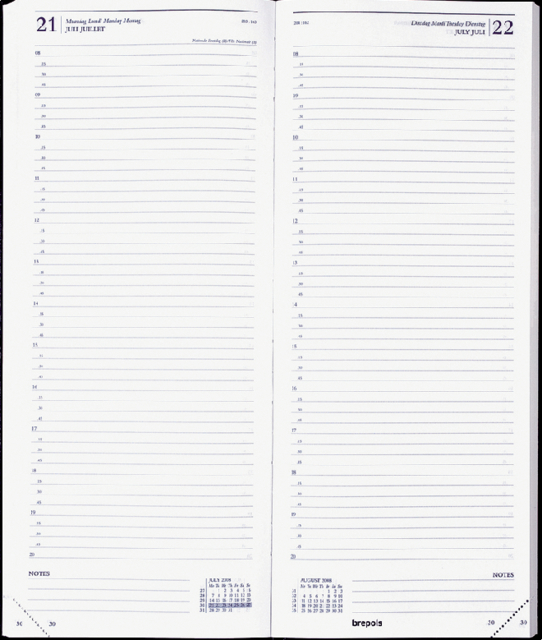 Agenda 2025 Brepols Saturnus Lima Long 1 jour/1 page noir