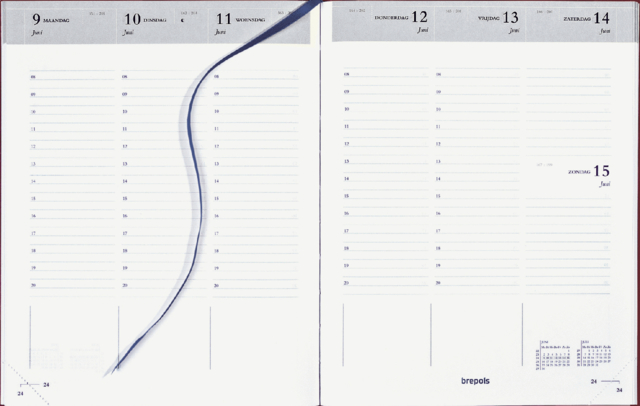 Agenda 2025 Brepols Timing Lima 7 jours/2 pages bordeaux