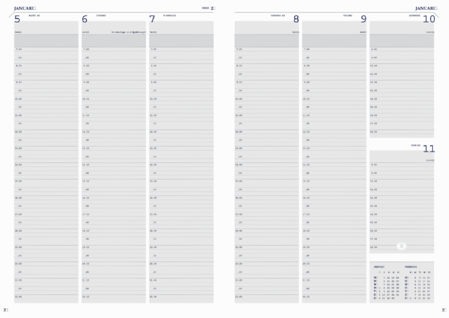 Agenda 2025 Ryam Weekly Mundior 7dagen/2pagina's zwart