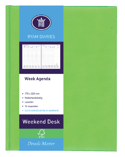 Agenda 2025 Ryam Weekplan Weekend Desk Lazio 7dagen/2pagina's assorti