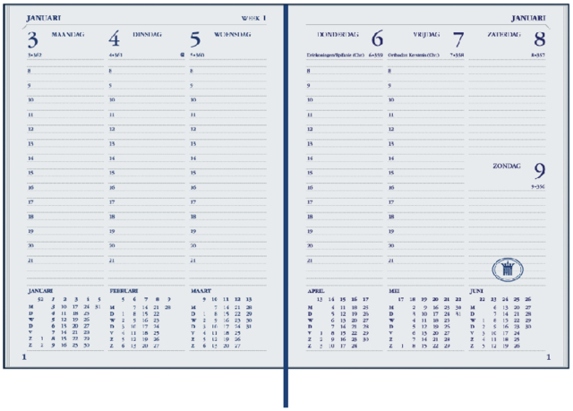 Agenda 2025 Ryam Weekplan Mundior 7dagen/2pagina's bordeaux