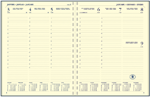 Agendavulling 2025 Ryam Executive A5 7dagen/2pagina's staand