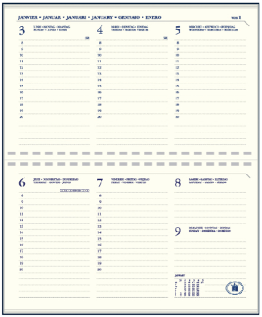 Agenda 2025 Ryam Compact Suprema 7 jours/ 2 pages noir