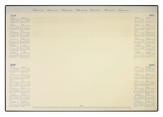 Bloc sous-main 2025 Brepols Desk Mate 7 jours/1 page 412x590x8mm avec support 35fls