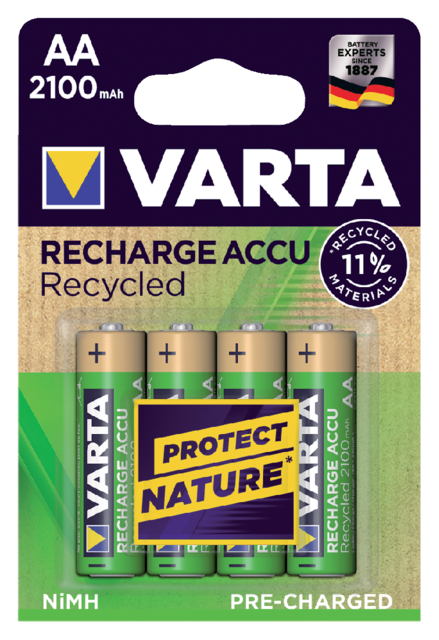 Batterij oplaadbaar Varta 4xAA 2100mAh ready2use