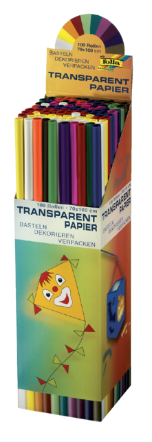 Transparant papier Folia 70x100cm 42gr assorti kleuren