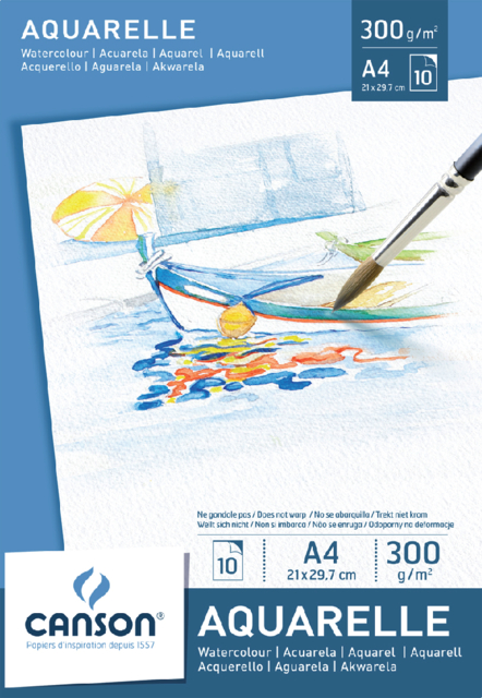 Aquarelblok Canson Graduate A4 250gr 20vel