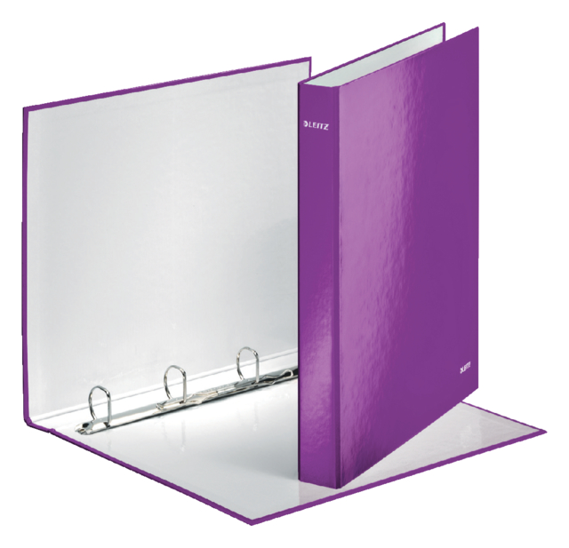 Classeur Leitz WOW A4 maxi 4 anneaux méc-D 25mm violet