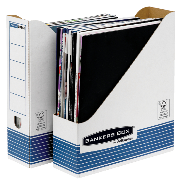 Porte-revues Bankers Box System A4 blanc/bleu