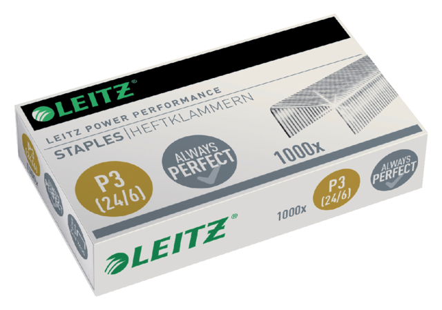 Agrafes Leitz 24/6 zingué 1000 pièces