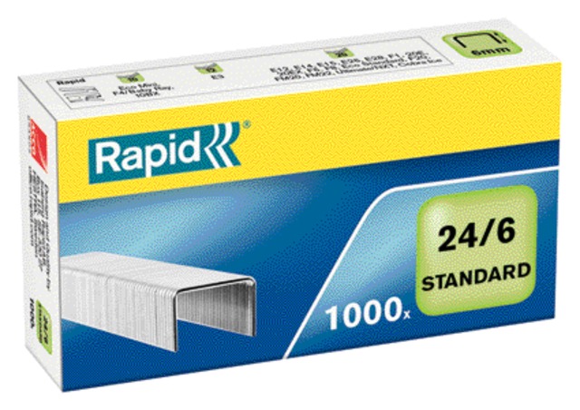 Nieten Rapid 24/6 gegalvaniseerd standaard 1000 stuks