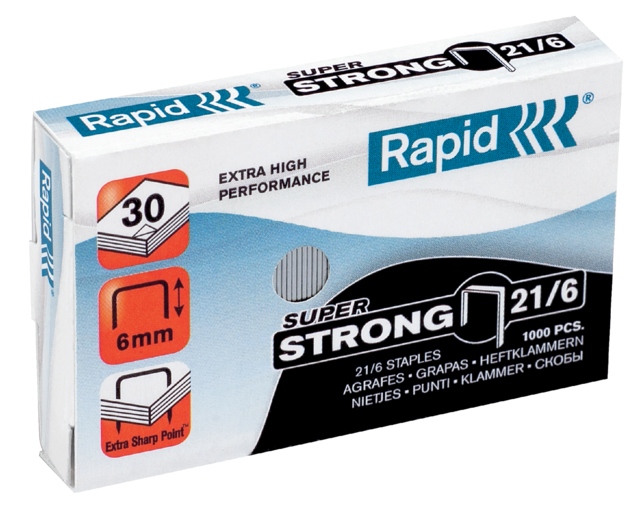 Agrafes Rapid 21/6 galvanisé super strong 1000 pcs