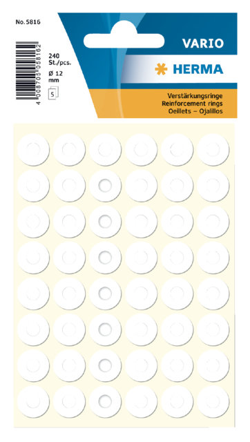 Versterkingsringen HERMA 5816 12mm 240 stuks