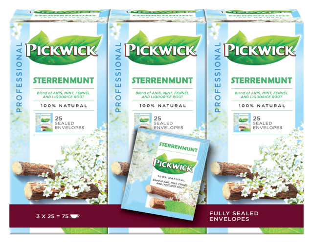 Thee Pickwick sterrenmunt 25x2gr met envelop