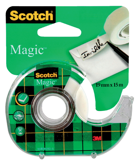 Plakband Scotch Magic 810 19mmx15m onzichtbaar + plakbandhouder