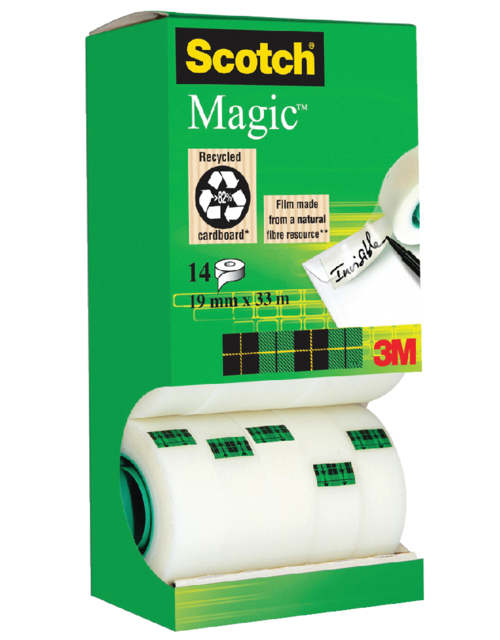 Plakband Scotch Magic 810 19mmx33m onzichtbaar mat 12+2 gratis