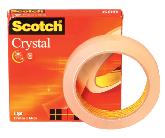 Plakband Scotch Crystal 600 19mmx66m transparant