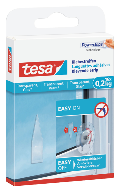 Kleefstrips tesa® dubbelzijdig transparant 0,2kg 16 stuks 16 stuks