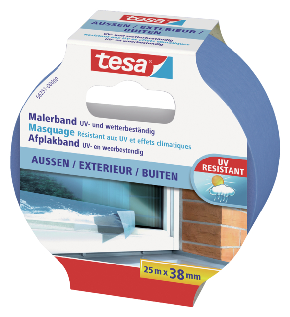 Afplaktape tesa®  Professional outdoor 25mx38mm blauw