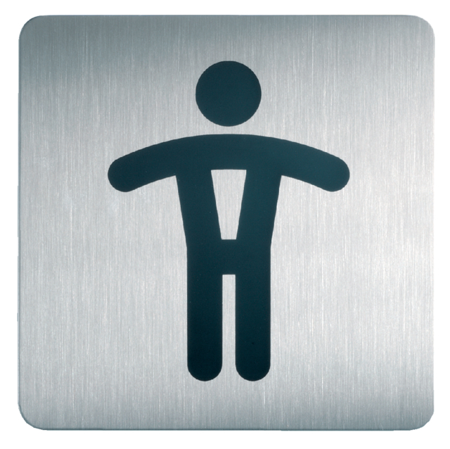 Infobord pictogram Durable 4954 vierkant wc heren 150mm