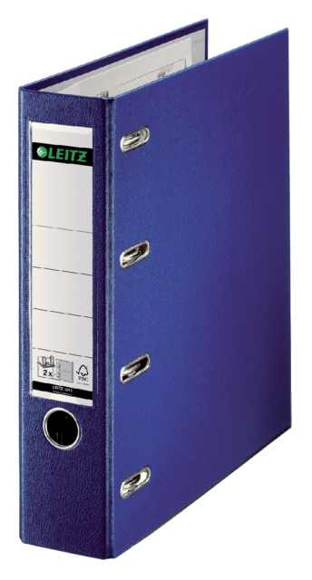 Classeur Leitz A4 80mm PP bancaire 2 mécanismes bleu