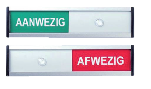 Infobord aanwezig/afwezig 125x30mm