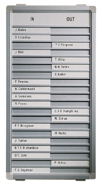 Aan-afwezigheidsbord Legamaster 77x26cm 30 namen