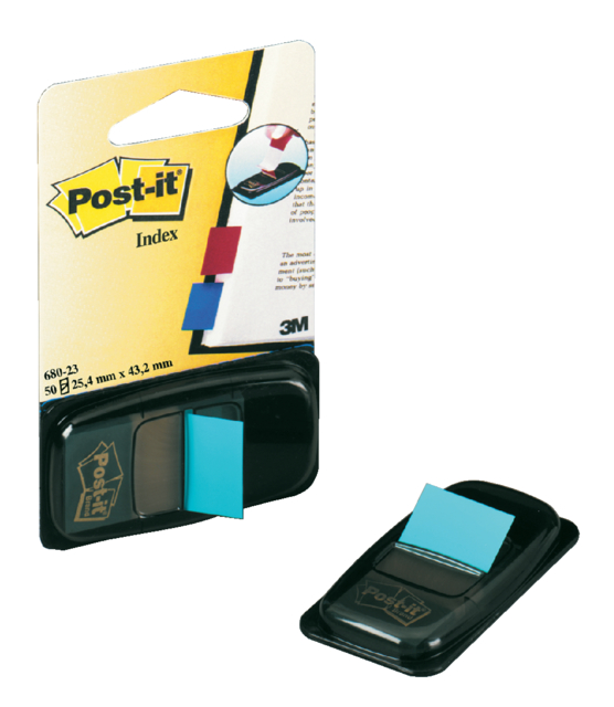 Indextabs Post-it 680 25.4x43.2mm felblauw 50 tabs