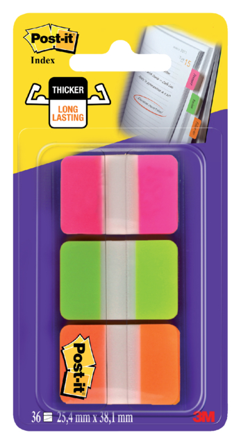 Indextabs Post-it 686GOT 25.4x38mm strong roze en groen 36 tabs