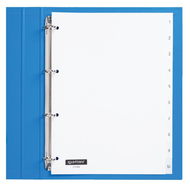 Intercalaires Quantore 4 perf numéro 1-10 blanc PP