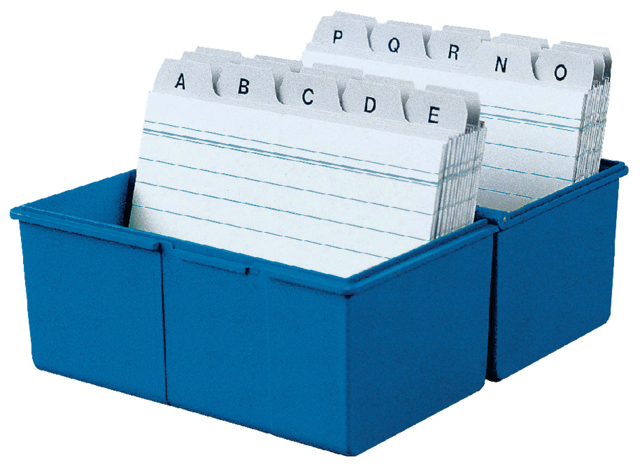 Boîte à fiches Han A7 plastique bleu