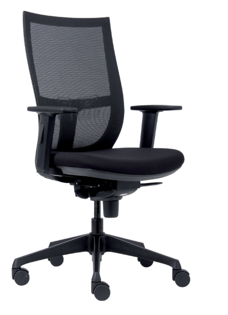 Chaise de bureau Euroseats Curve pied croix plastique noir