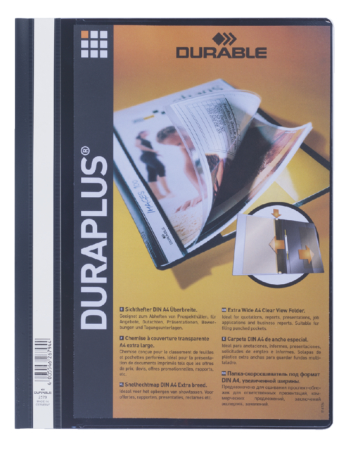 Snelhechtmap Durable Duraplus A4 zwart