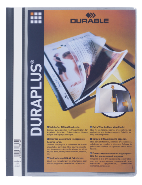 Snelhechtmap Durable Duraplus A4 grijs