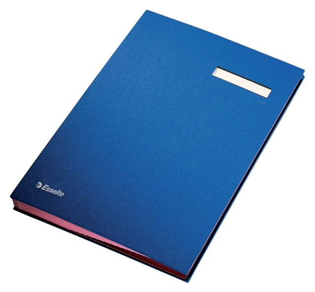 Vloeiboek Esselte karton 20 tabbladen blauw