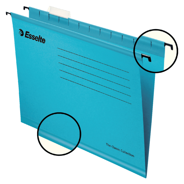 Dossier suspendu Esselte Classic A4 fond-V 345x240mm bleu