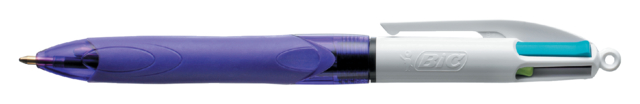 Stylo bille BIC 4 couleurs Grip Medium violet