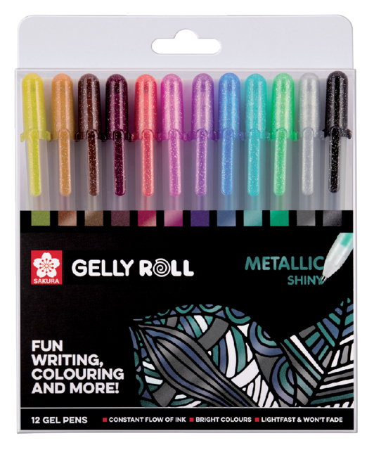 Stylo gel Sakura Gelly Roll Metallic brillant  assorti