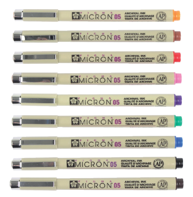 Fineliner Sakura Pigma Micron étui de 9 pièces assorti