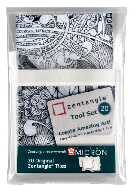 Sakura Zentangle tiles 20 delig wit