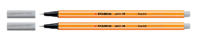 Fineliner STABILO point 88/94 fijn lichtgrijs