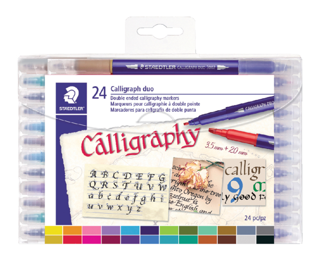 Feutre calligraphe Staedtler pointe duo 2.0 et 3.5mm assorti