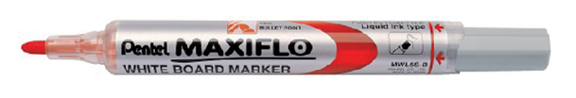 Viltstift Pentel MWL5S Maxiflo whiteboard rond 1mm rood