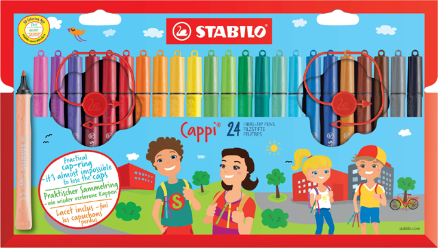 Feutre STABILO Cappi 168/24 Medium assorti étui 24 pièces