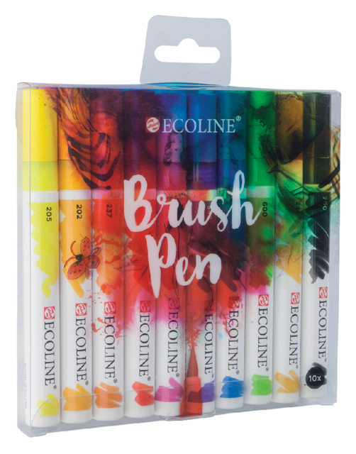 Brushpen Talens Ecoline set á 10 stuks assorti