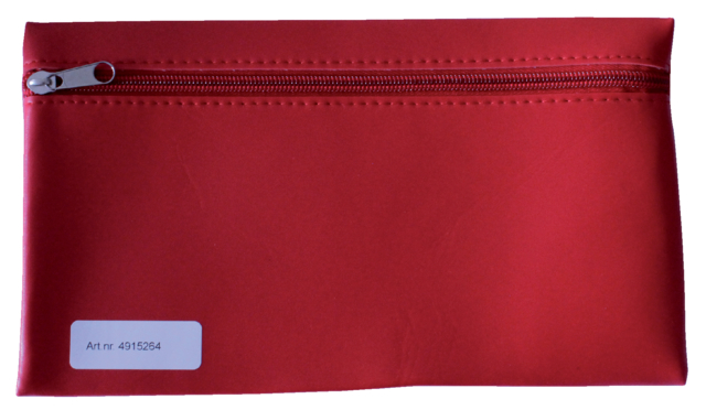 Schooletui 15x26cm met rits skai helder rood