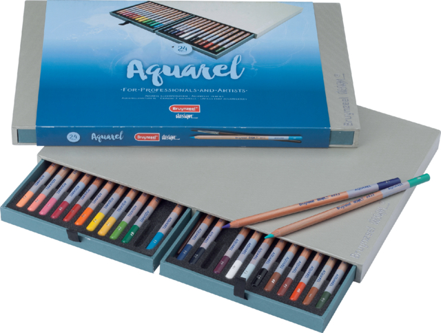 Crayon aquarelle Bruynzeel Design set 24 pièces assorti