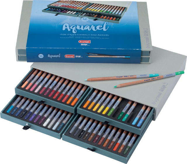 Crayon aquarelle Bruynzeel Design set 48 pièces assorti